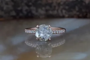 2.12 ct Salt and Pepper diamond engagement ring - Alternative engagement rings