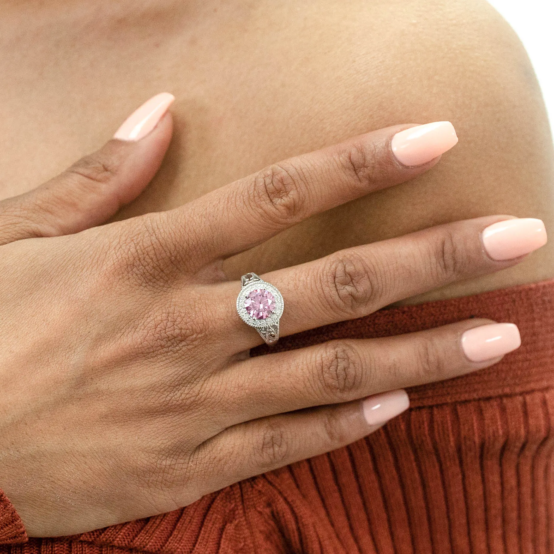 2.27 d.e.w. cts Jocelyn Moissanite Ring