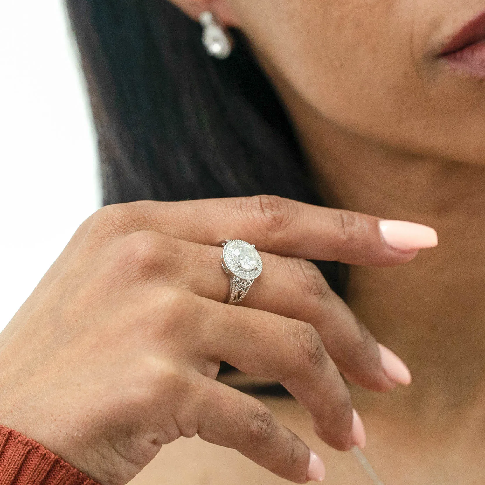 2.27 d.e.w. cts Jocelyn Moissanite Ring