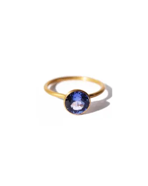 22K Yellow Gold Tanzanite Miniature Princess Ring