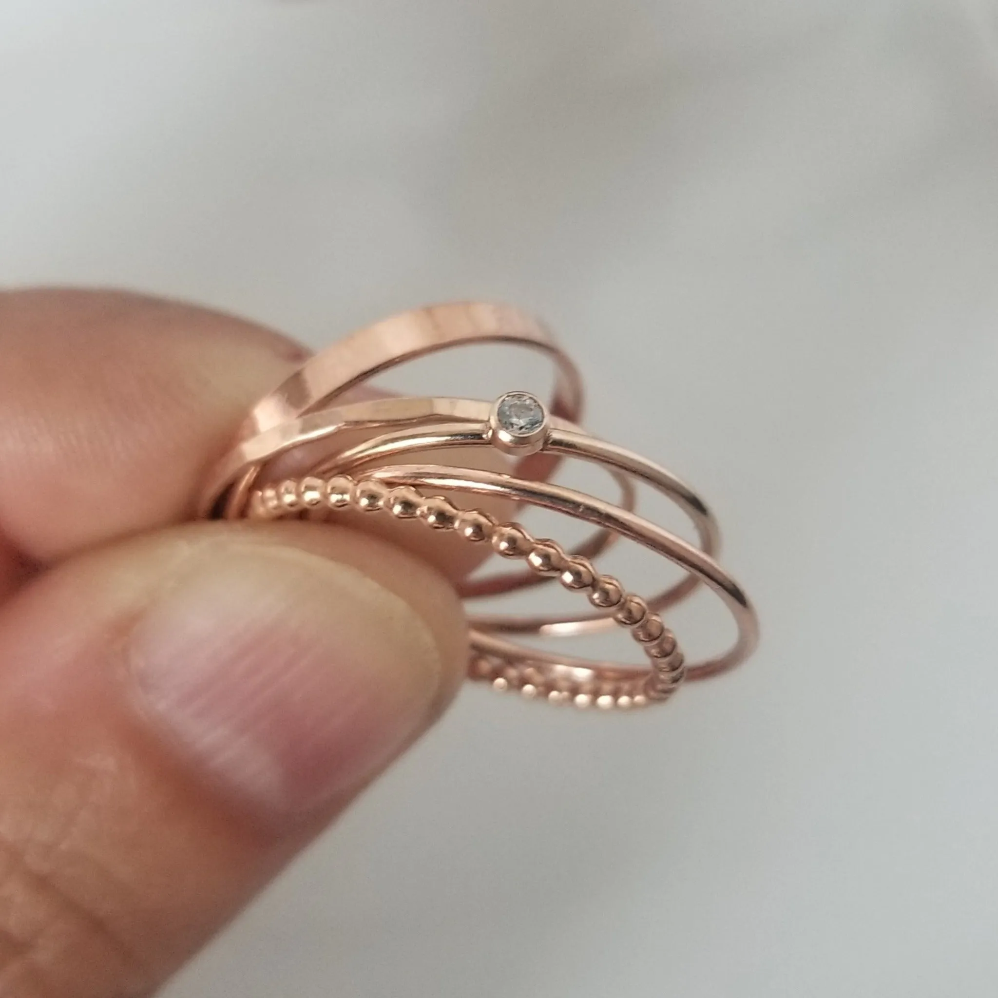 2.5mm Flat Stacking Ring - Gold or Rose Gold