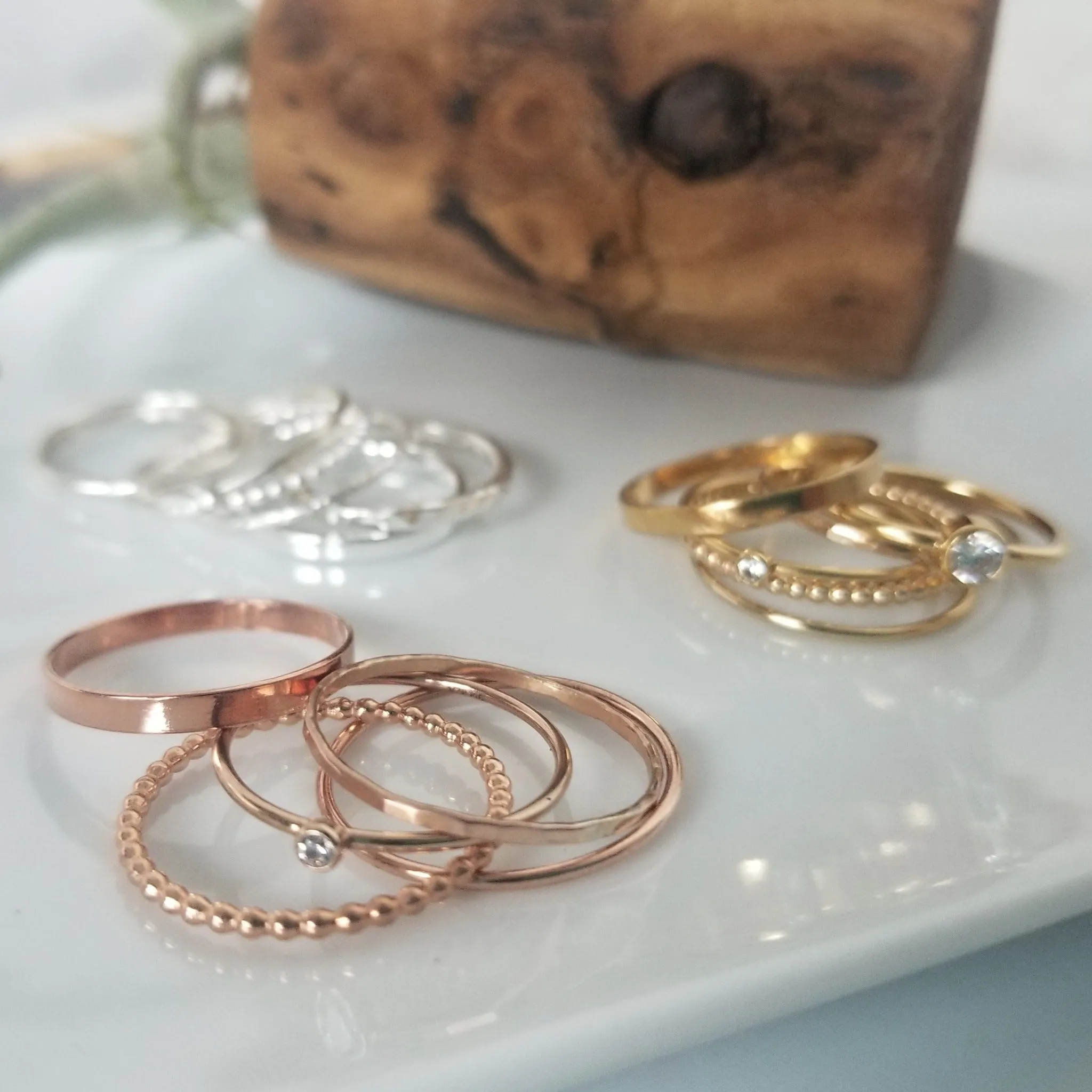 2.5mm Flat Stacking Ring - Gold or Rose Gold