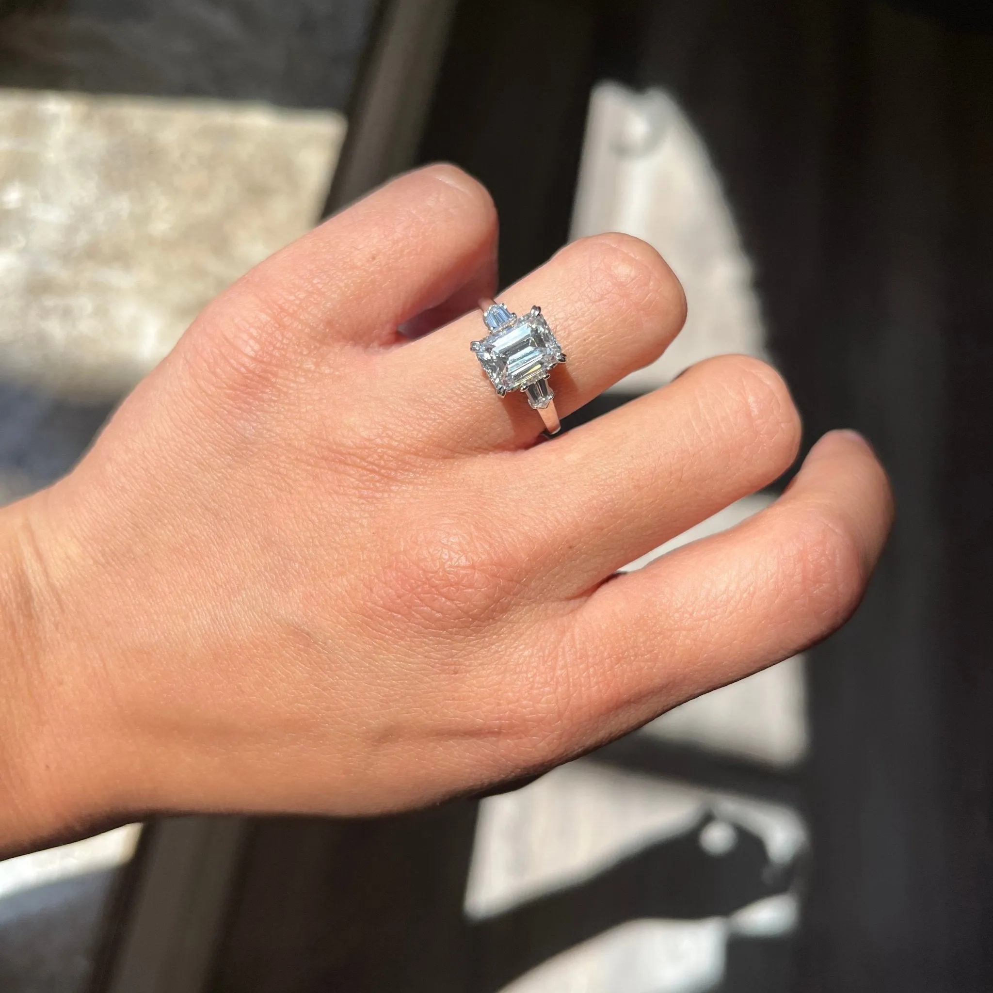 2.63ct Emerald Cut Diamond Solitaire, GIA F VS2