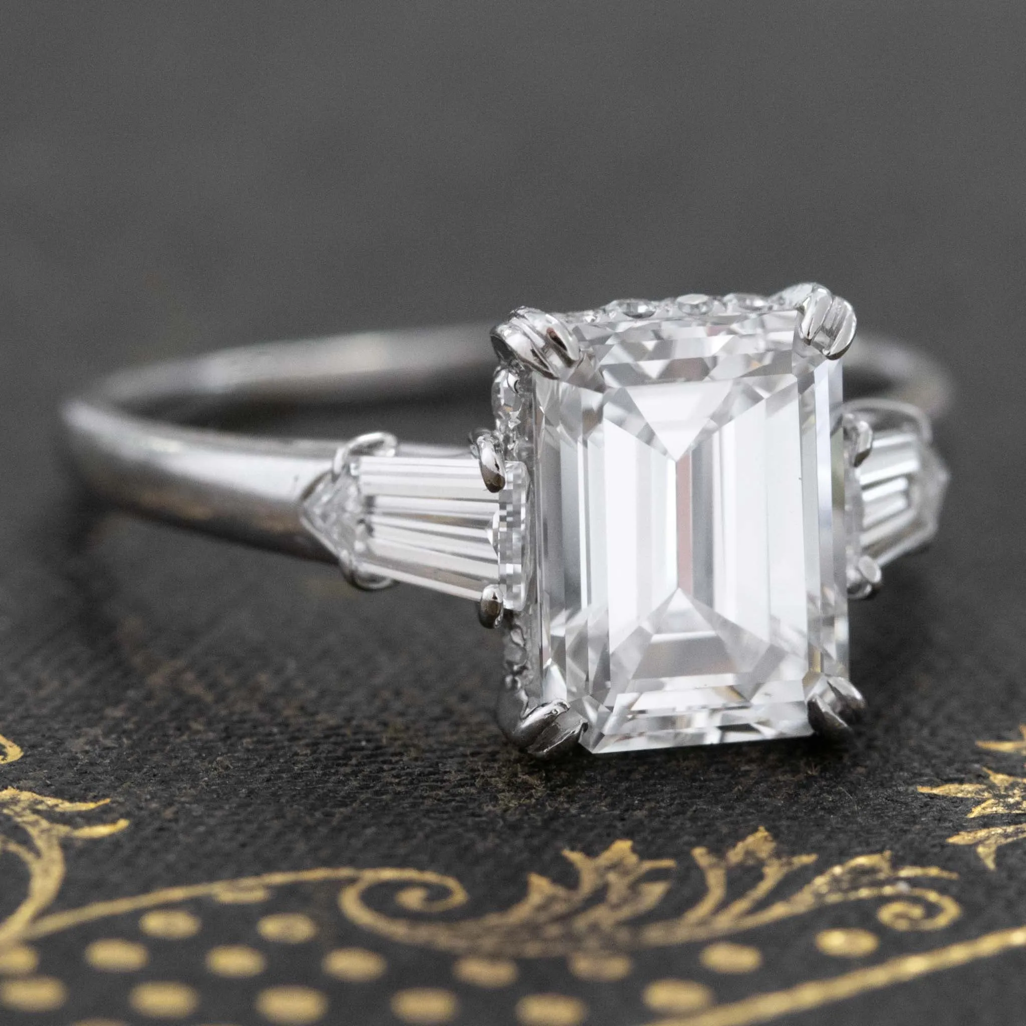 2.63ct Emerald Cut Diamond Solitaire, GIA F VS2