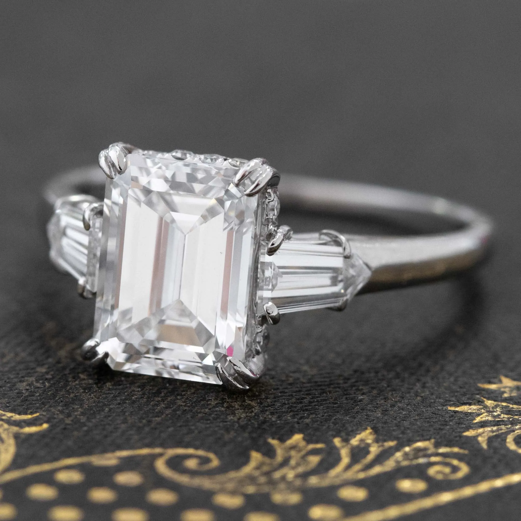 2.63ct Emerald Cut Diamond Solitaire, GIA F VS2