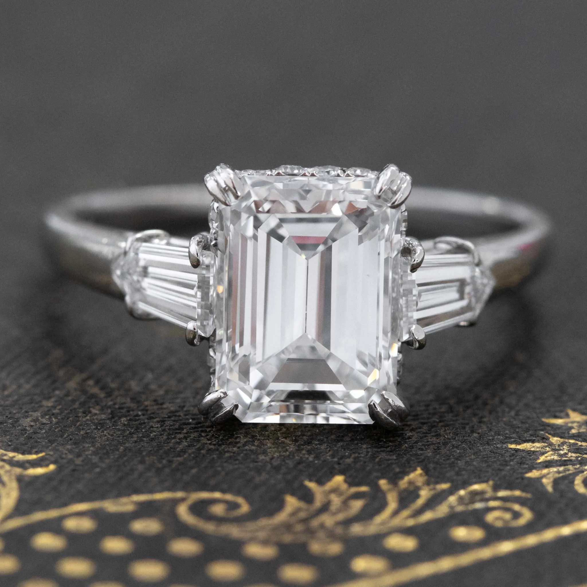 2.63ct Emerald Cut Diamond Solitaire, GIA F VS2