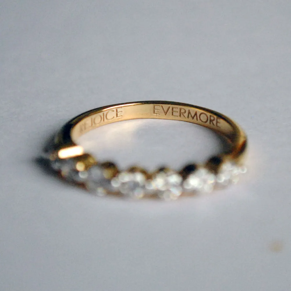 2.6mm Single Prong 7 Diamond Straight Band
