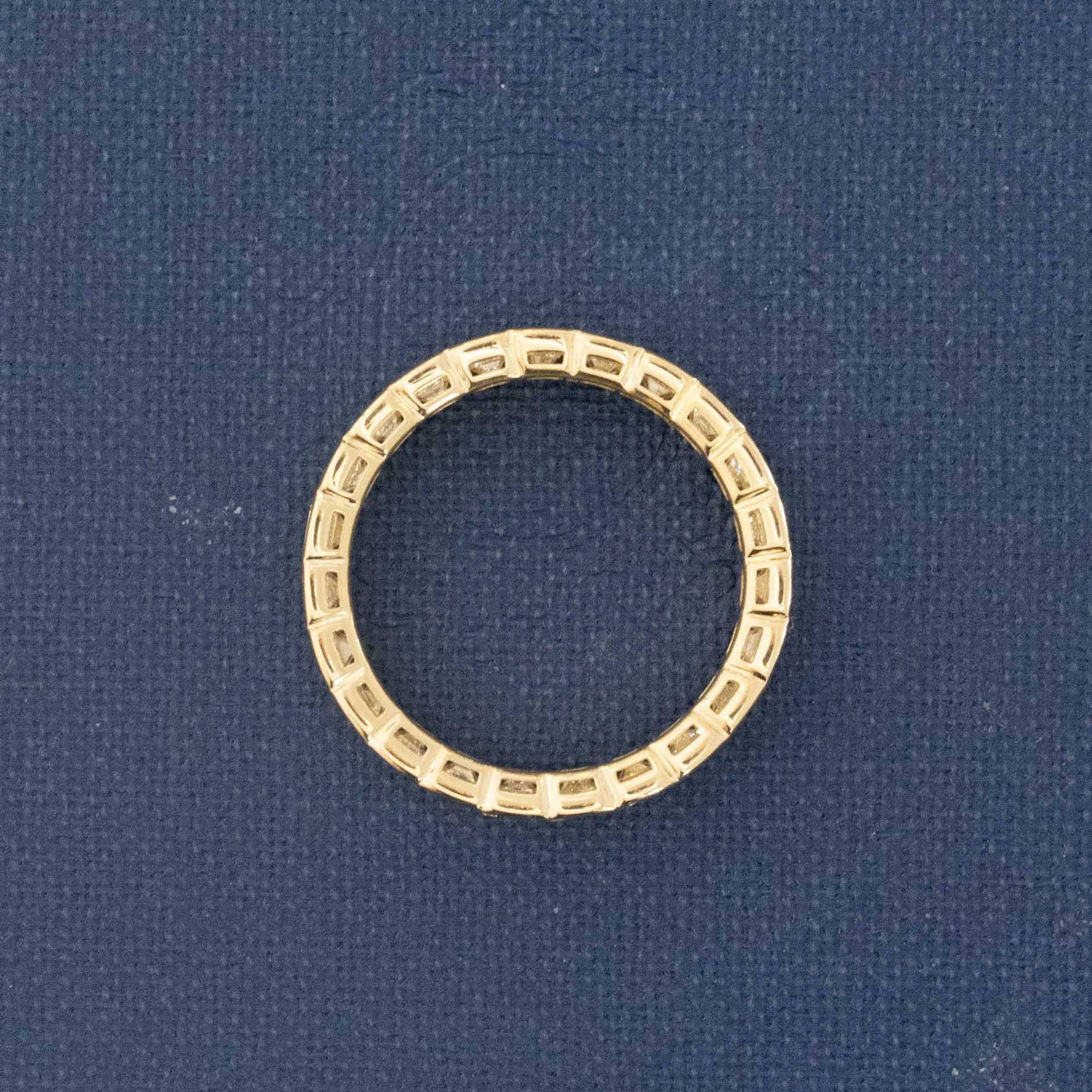 2.71ctw Emerald Cut Diamond Half-Bezel Eternity Band