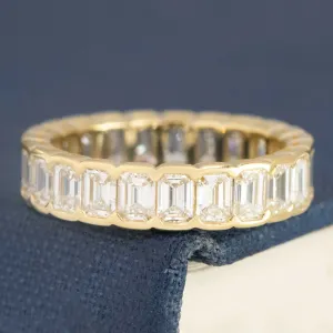 2.71ctw Emerald Cut Diamond Half-Bezel Eternity Band