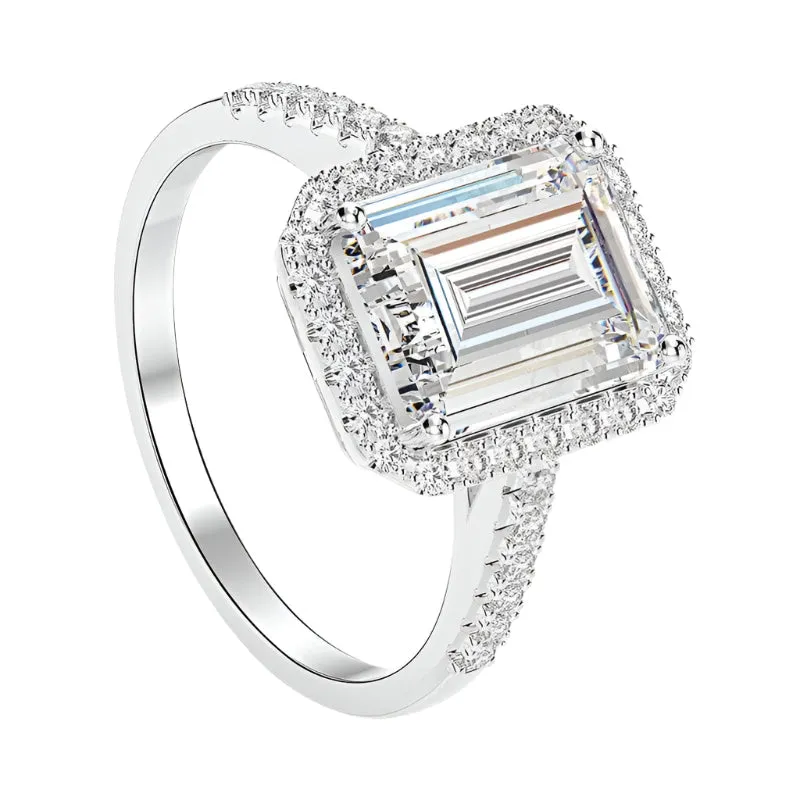 2ct Emerald Cut Excellent Diamond Engagement Ring