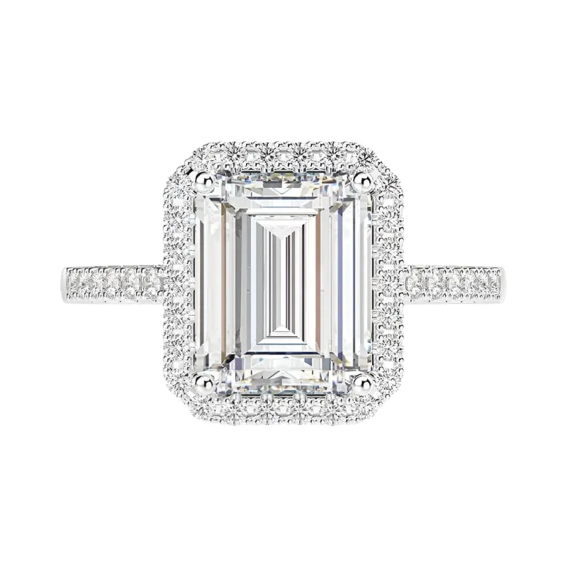 2ct Emerald Cut Excellent Diamond Engagement Ring