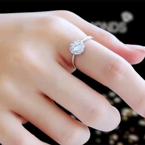 2ct Flower Diamond Engagement Ring