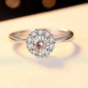 2ct Flower Diamond Engagement Ring