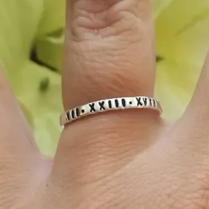 2mm Thin Stacking Name Ring - Sterling Silver