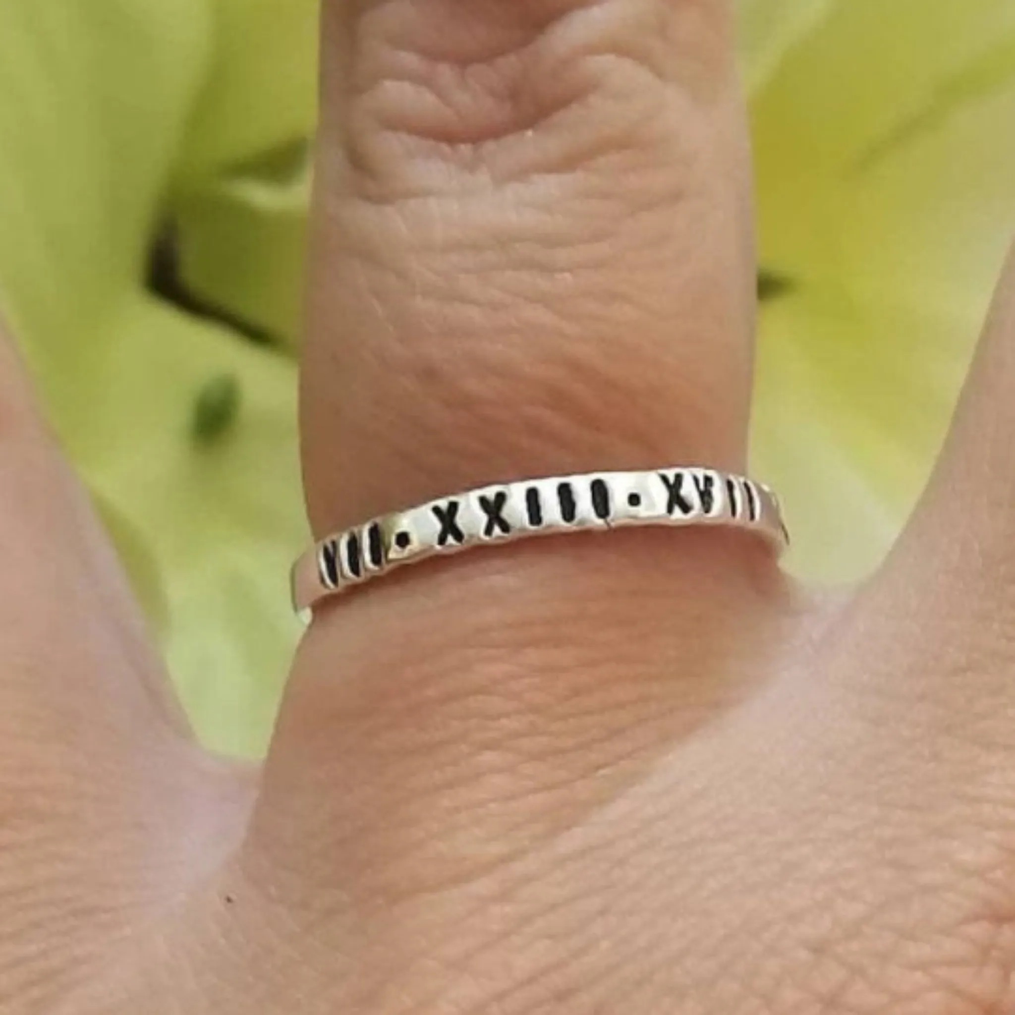 2mm Thin Stacking Name Ring - Sterling Silver