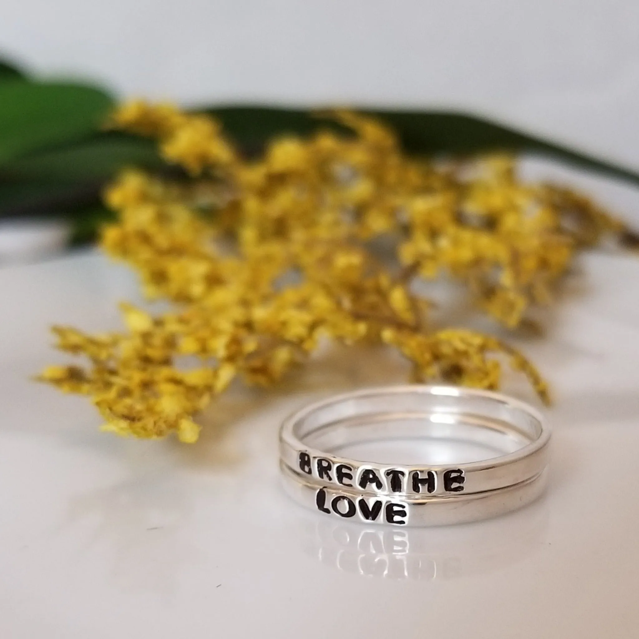 2mm Thin Stacking Name Ring - Sterling Silver
