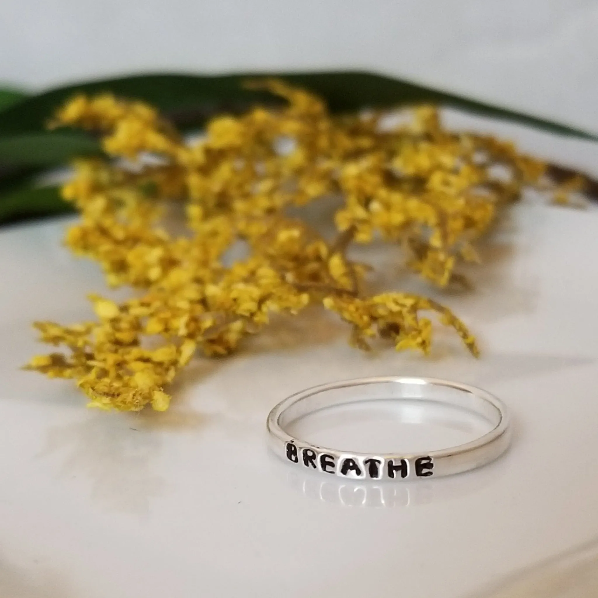 2mm Thin Stacking Name Ring - Sterling Silver