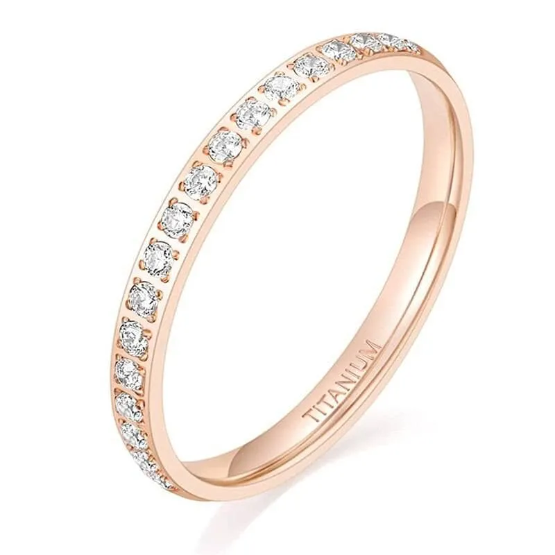 2mm Titanium Half Eternity Diamond Wedding Band