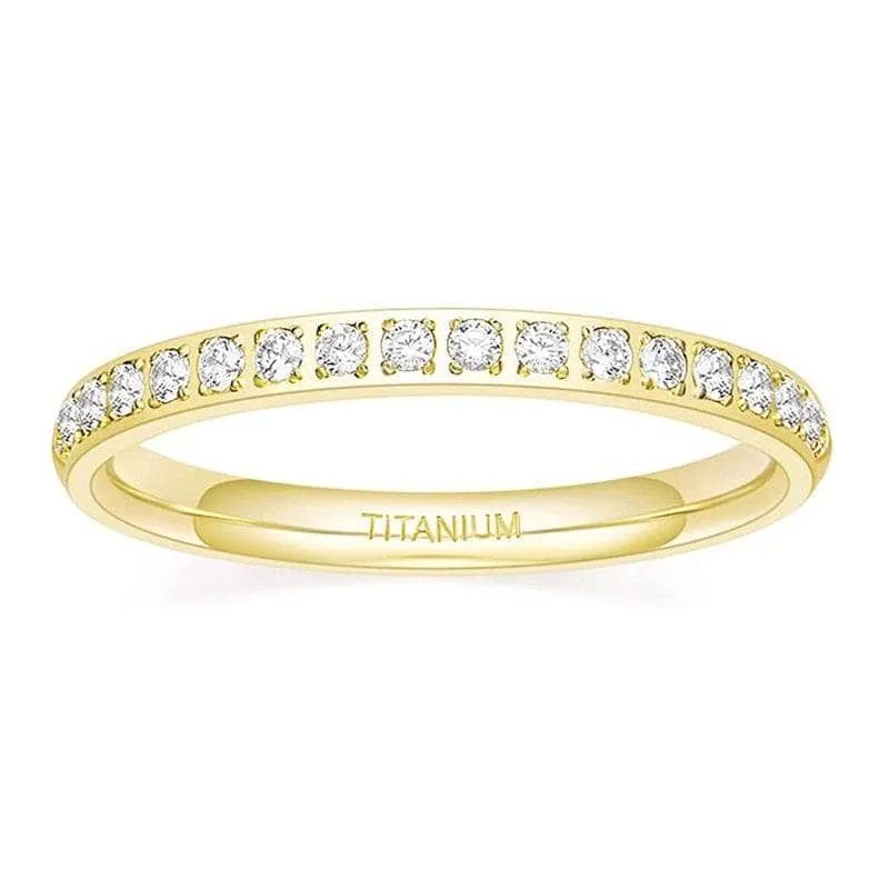 2mm Titanium Half Eternity Diamond Wedding Band