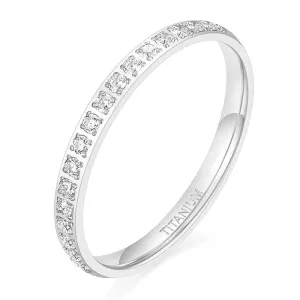 2mm Titanium Half Eternity Diamond Wedding Band
