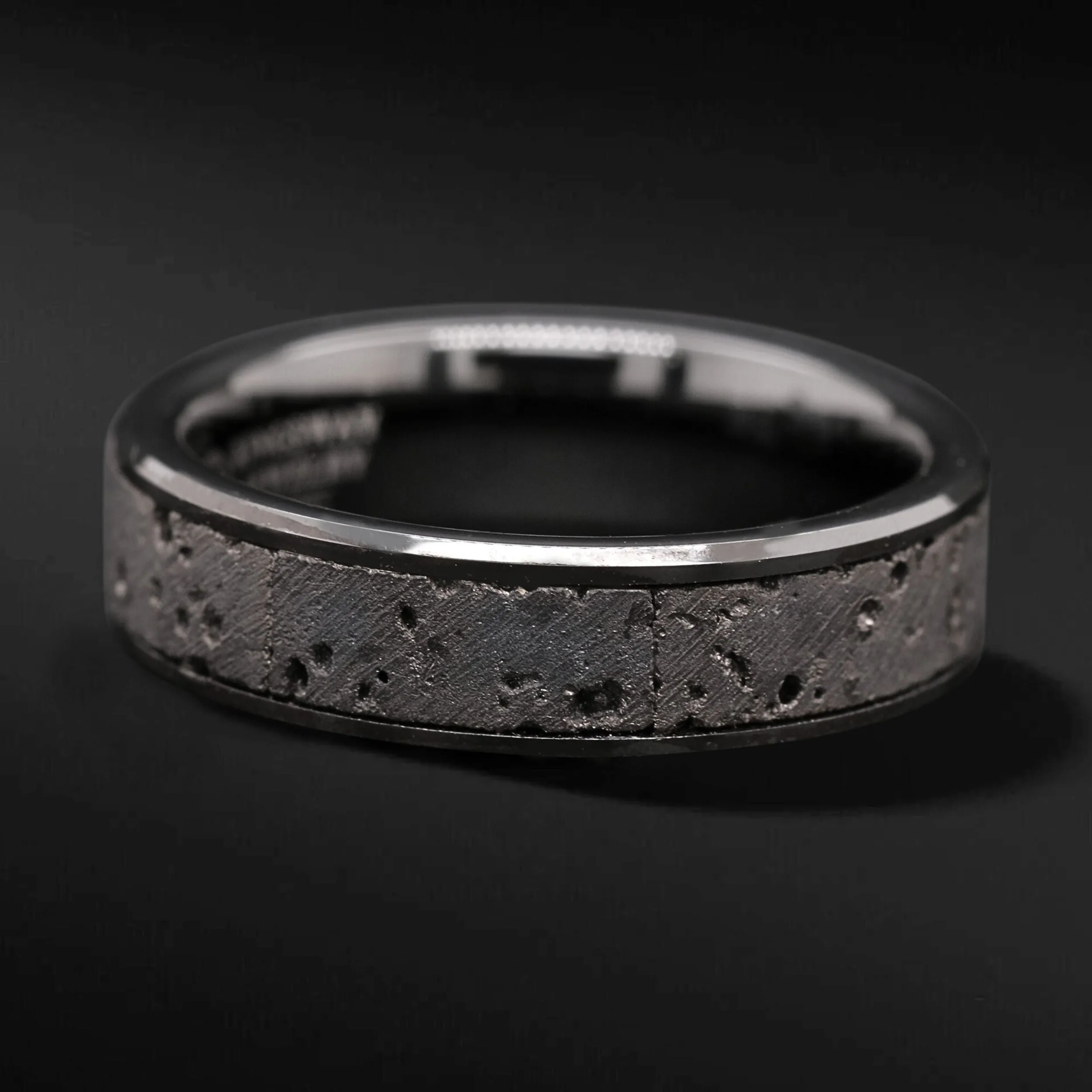 2PCs Tungsten His & Hers Wedding Ring Set, Tungsten Wedding Band Set, Lava Rock Inlays Couple Ring Set
