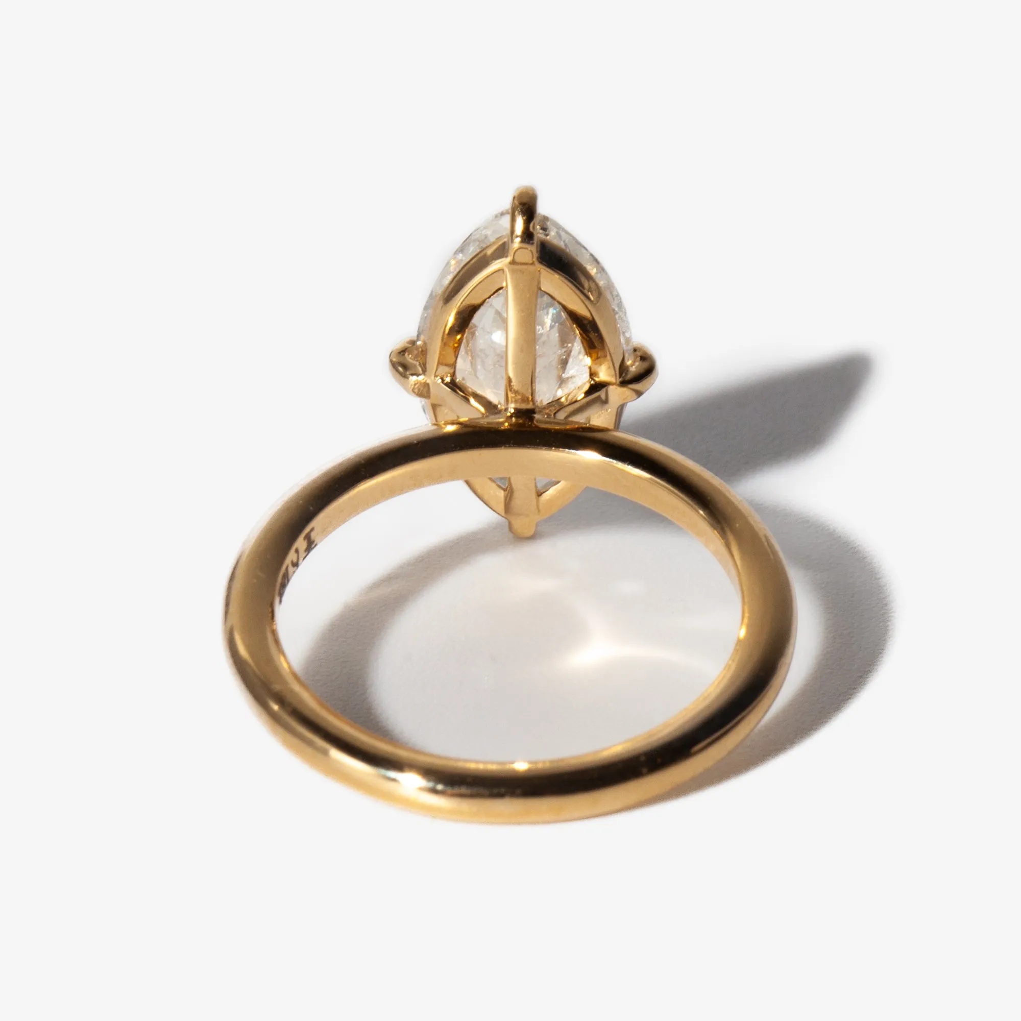3.03 ct Antique Moval Coursiere Ring