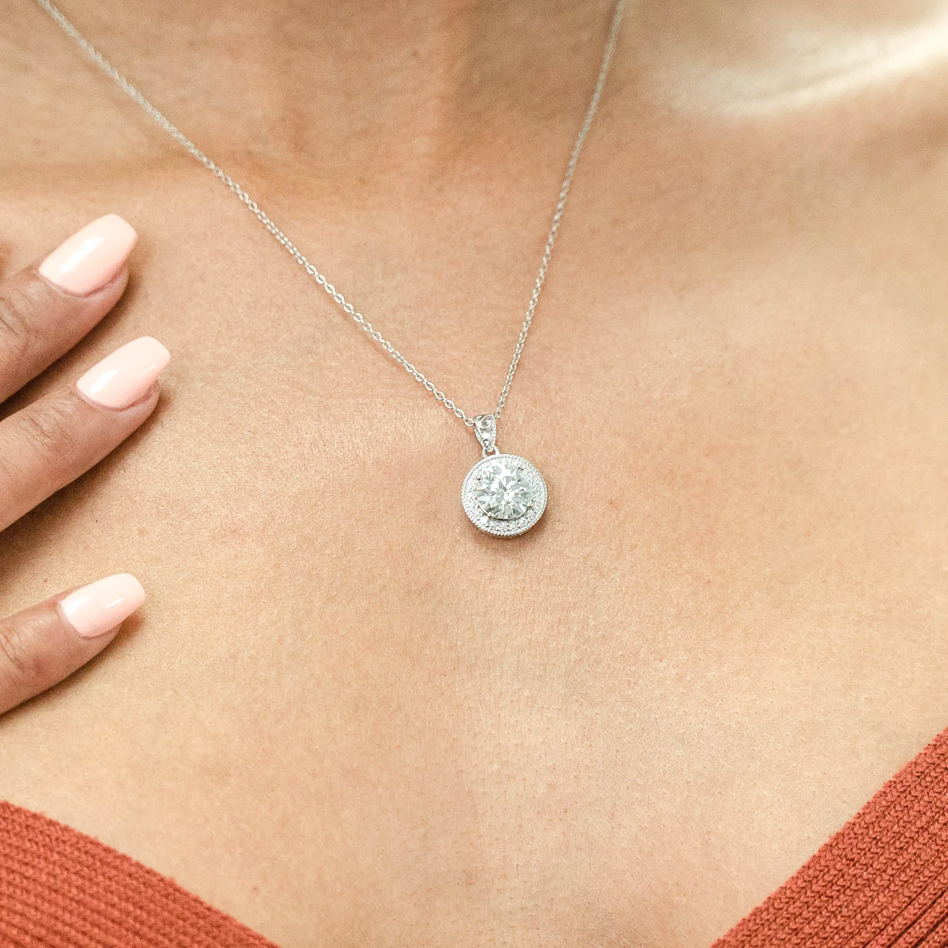 3.05 d.e.w cts Jocelyn Moissanite Necklace