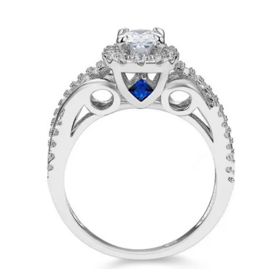 3.63ct Halo 3 Piece Wedding Ring Set Engagement Band Diamond Simulated 925 Platinum ep