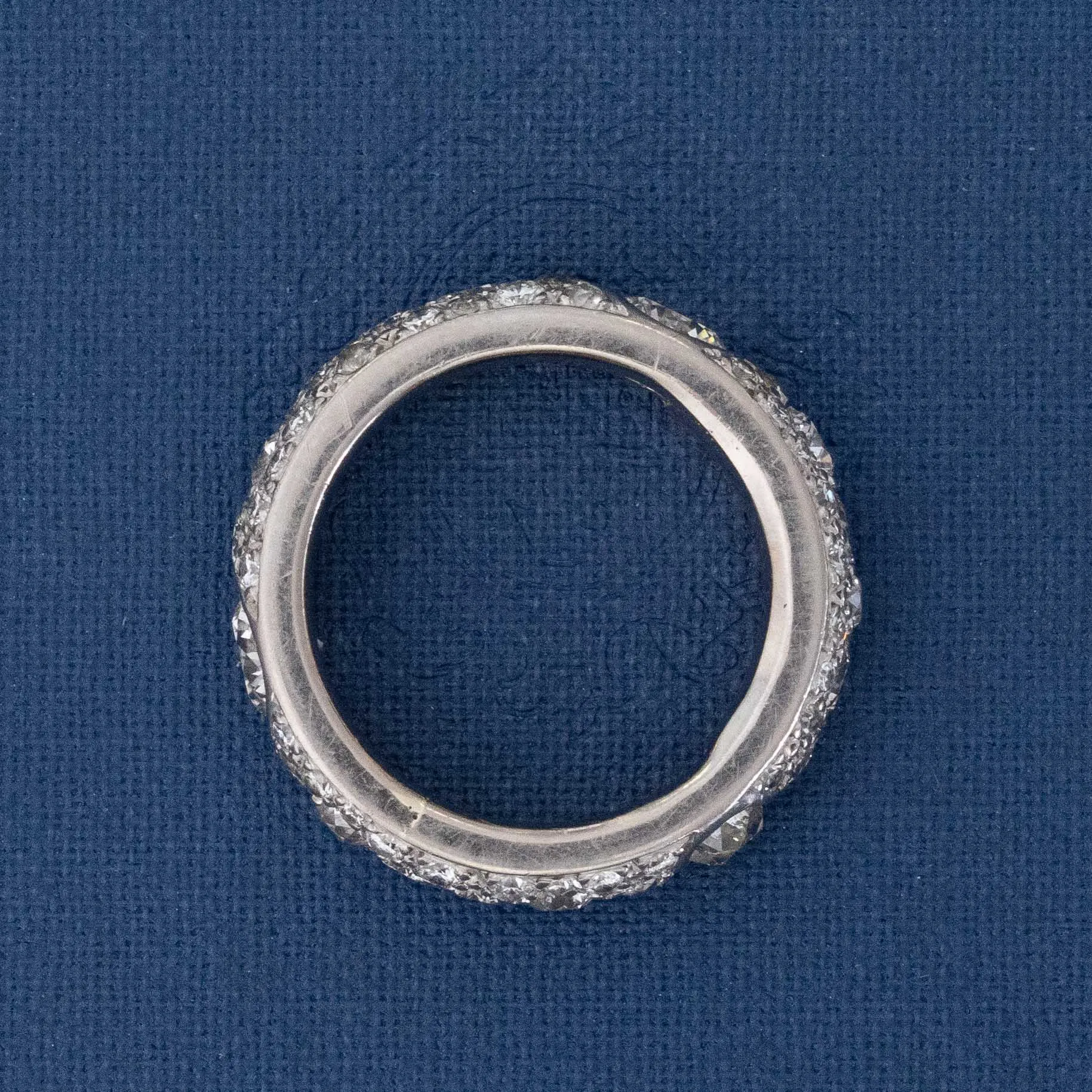 3.73ctw Vintage Mixed Cut Diamond Cluster Eternity Band