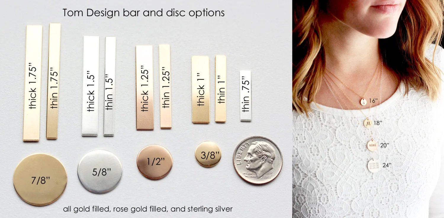 3/8" Engraved Disc Necklace