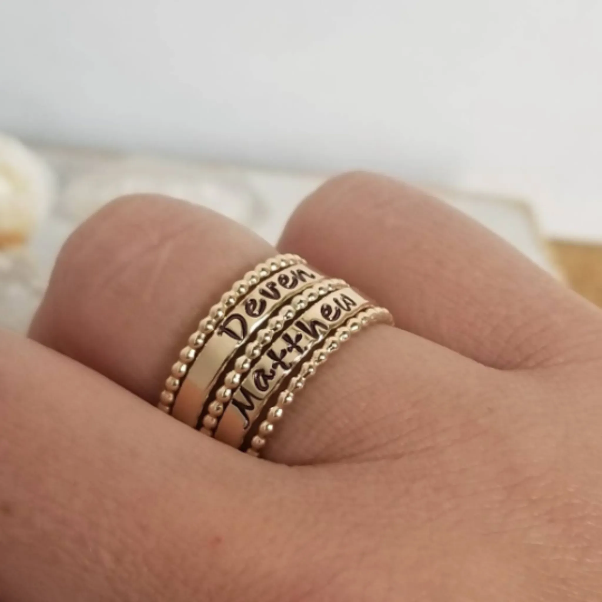 3mm Gold Name Ring - 14kt Gold Filled