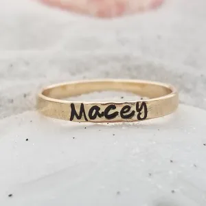 3mm Gold Name Ring - 14kt Gold Filled