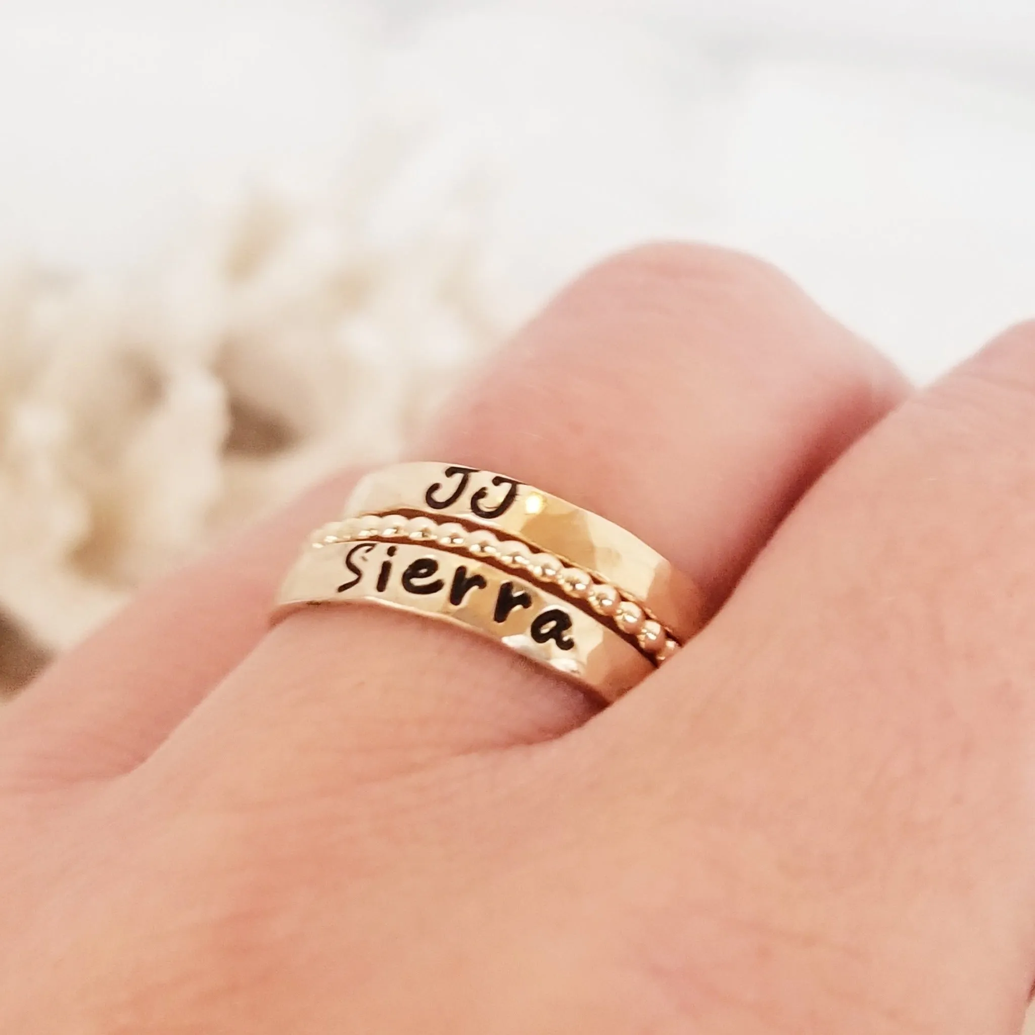 3mm Gold Name Ring - 14kt Gold Filled