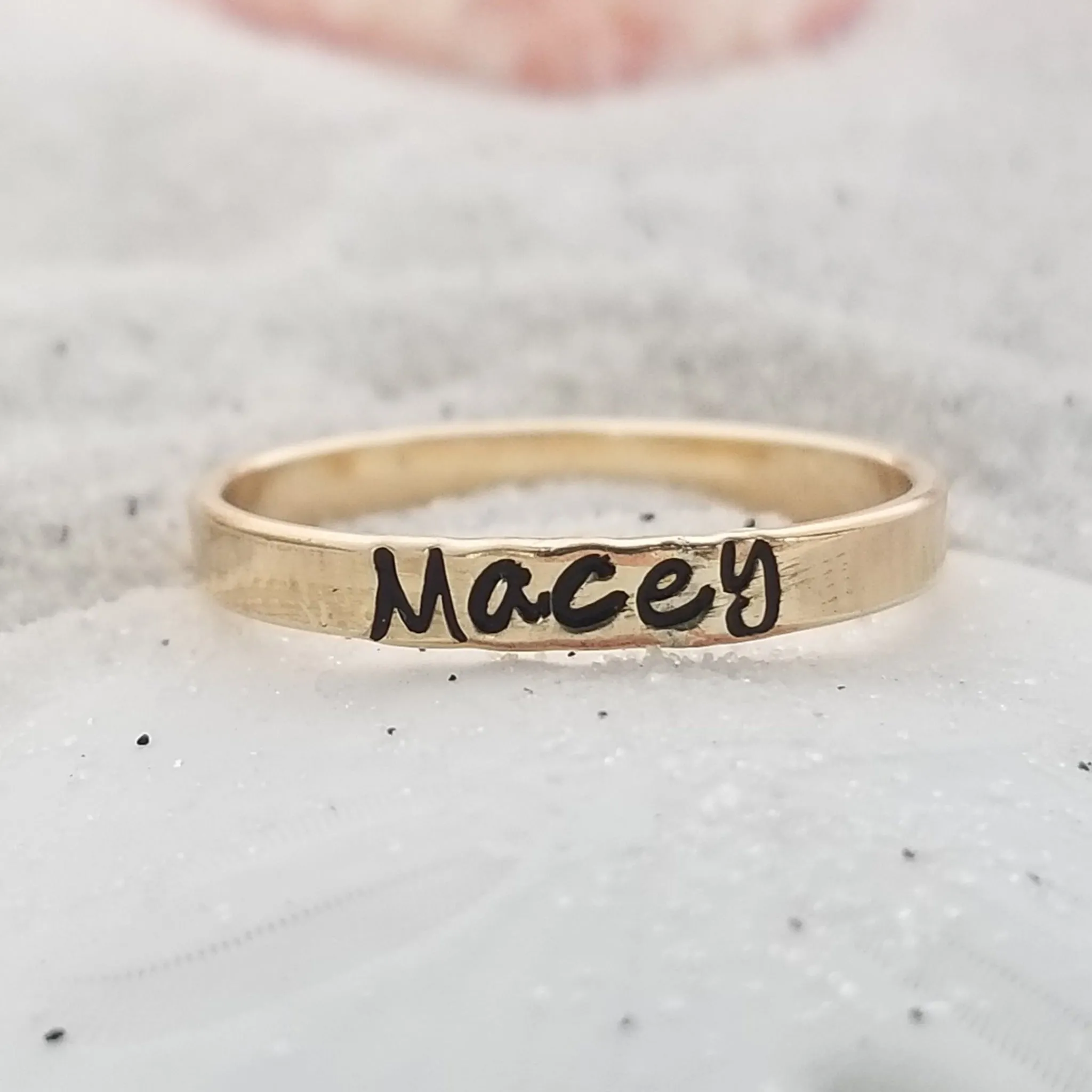 3mm Gold Name Ring - 14kt Gold Filled