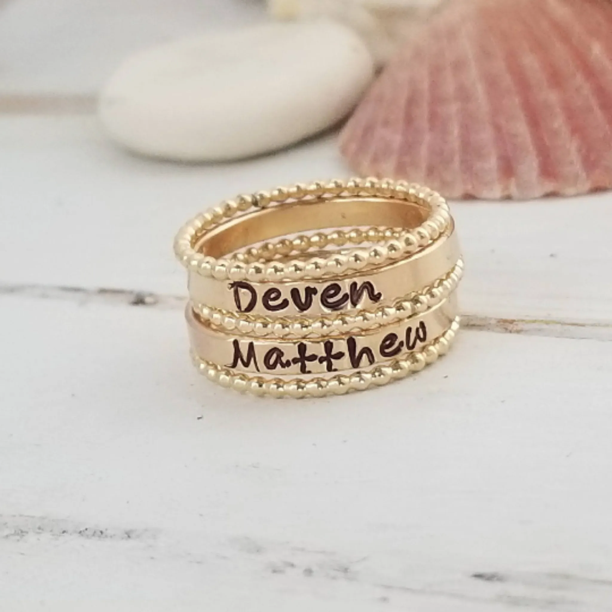 3mm Gold Name Ring - 14kt Gold Filled
