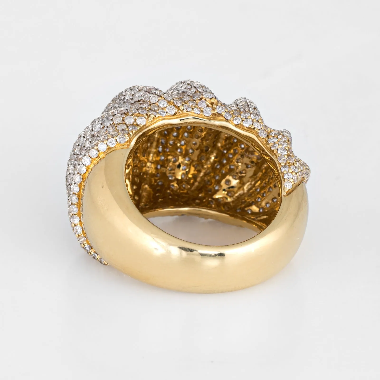 4.20ct Pave Diamond Cocktail Ring Vintage 14k Yellow Gold Estate Fine Jewelry