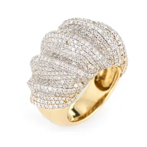 4.20ct Pave Diamond Cocktail Ring Vintage 14k Yellow Gold Estate Fine Jewelry