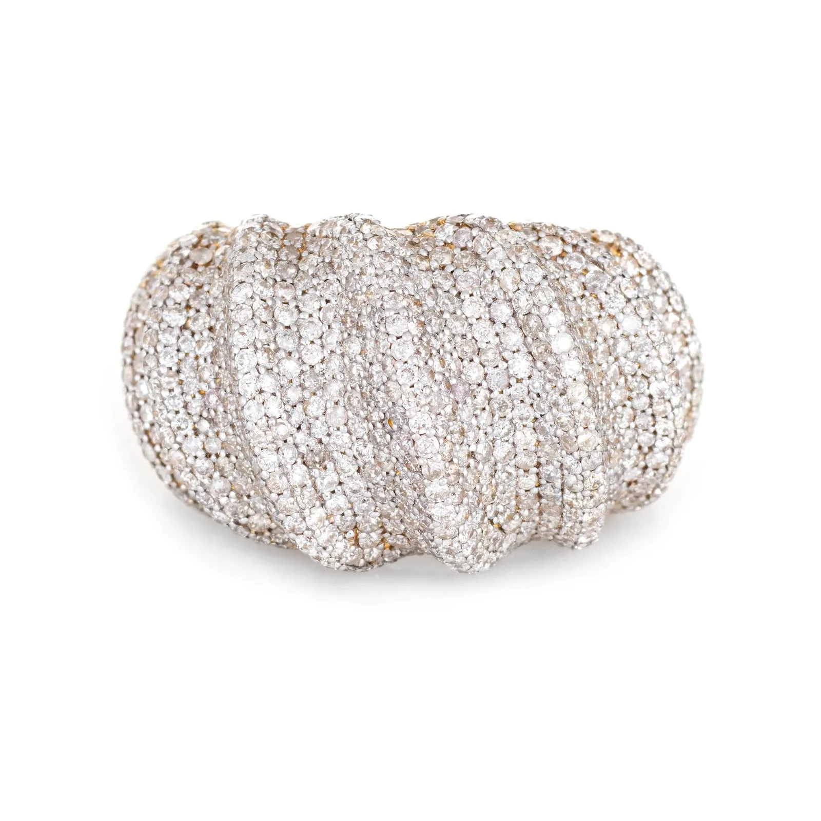 4.20ct Pave Diamond Cocktail Ring Vintage 14k Yellow Gold Estate Fine Jewelry