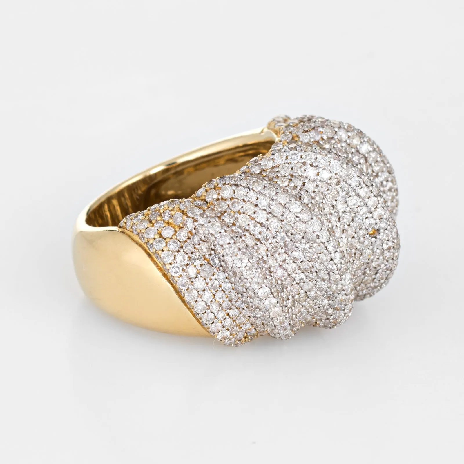4.20ct Pave Diamond Cocktail Ring Vintage 14k Yellow Gold Estate Fine Jewelry