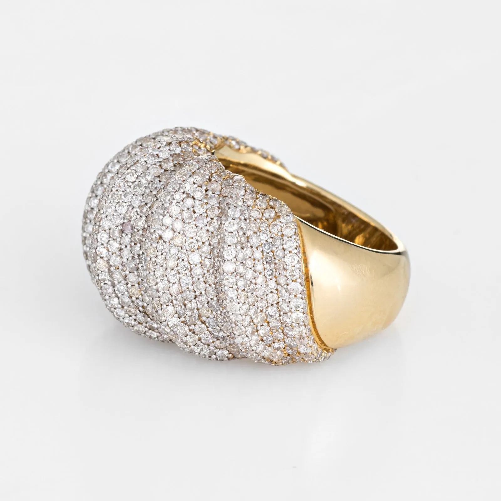 4.20ct Pave Diamond Cocktail Ring Vintage 14k Yellow Gold Estate Fine Jewelry