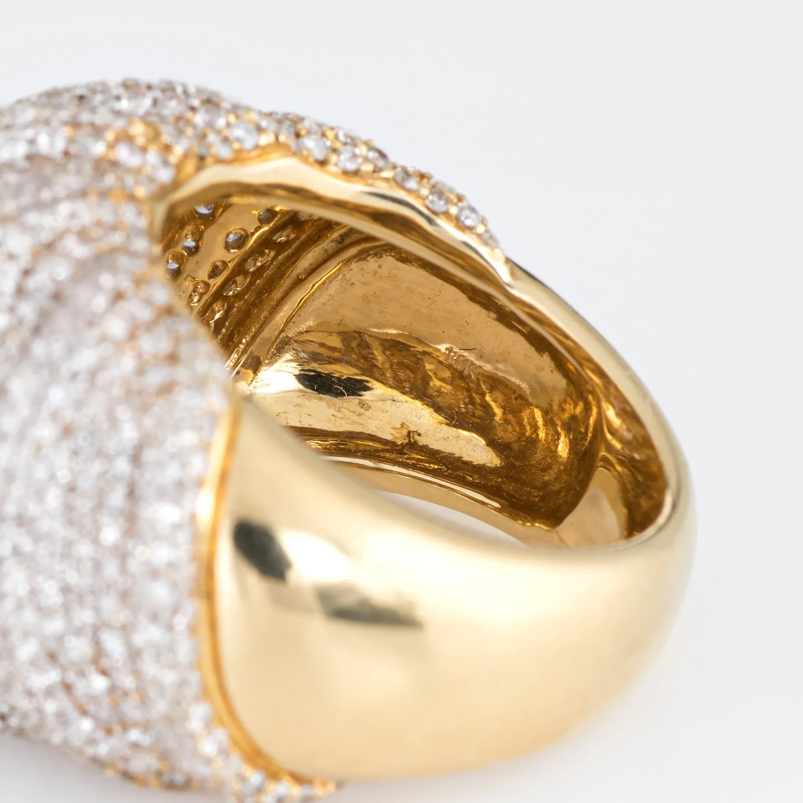 4.20ct Pave Diamond Cocktail Ring Vintage 14k Yellow Gold Estate Fine Jewelry