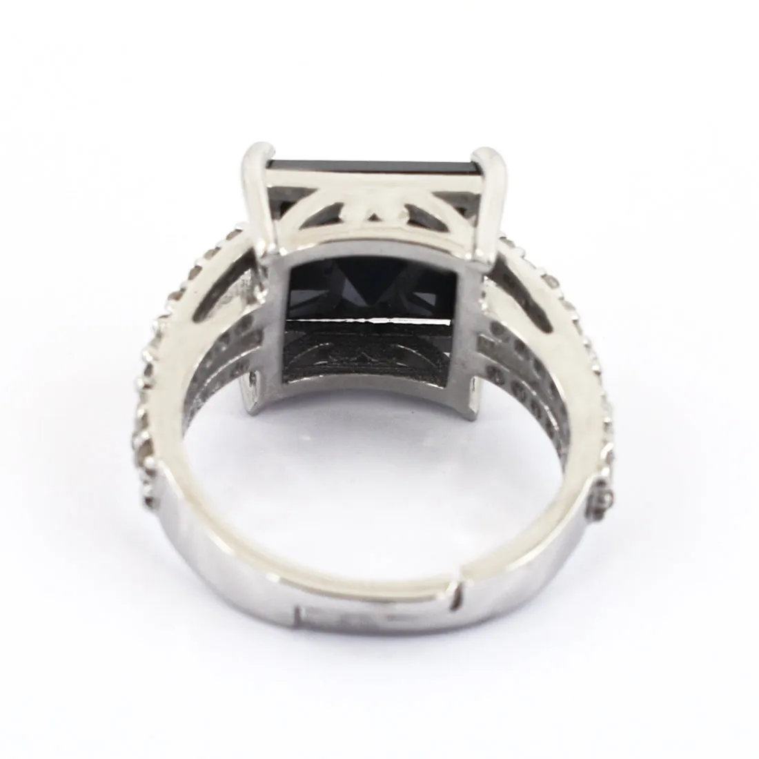 4.50 Ct Beautiful Black Diamond Ring With Rose Cut Diamond Accents, Amazing Collection & Great Shine. AAA Certified
