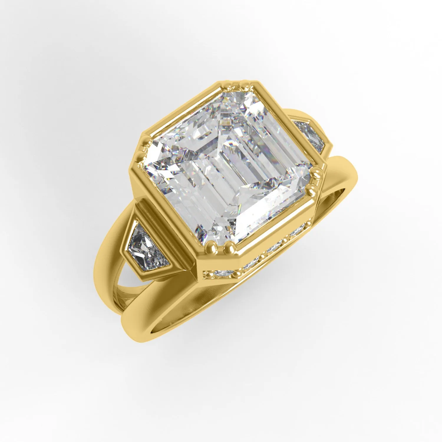 5.64 Ctw Octagon Moissanite Diamond Ring 925 Sterling Silver Solitaire Ring