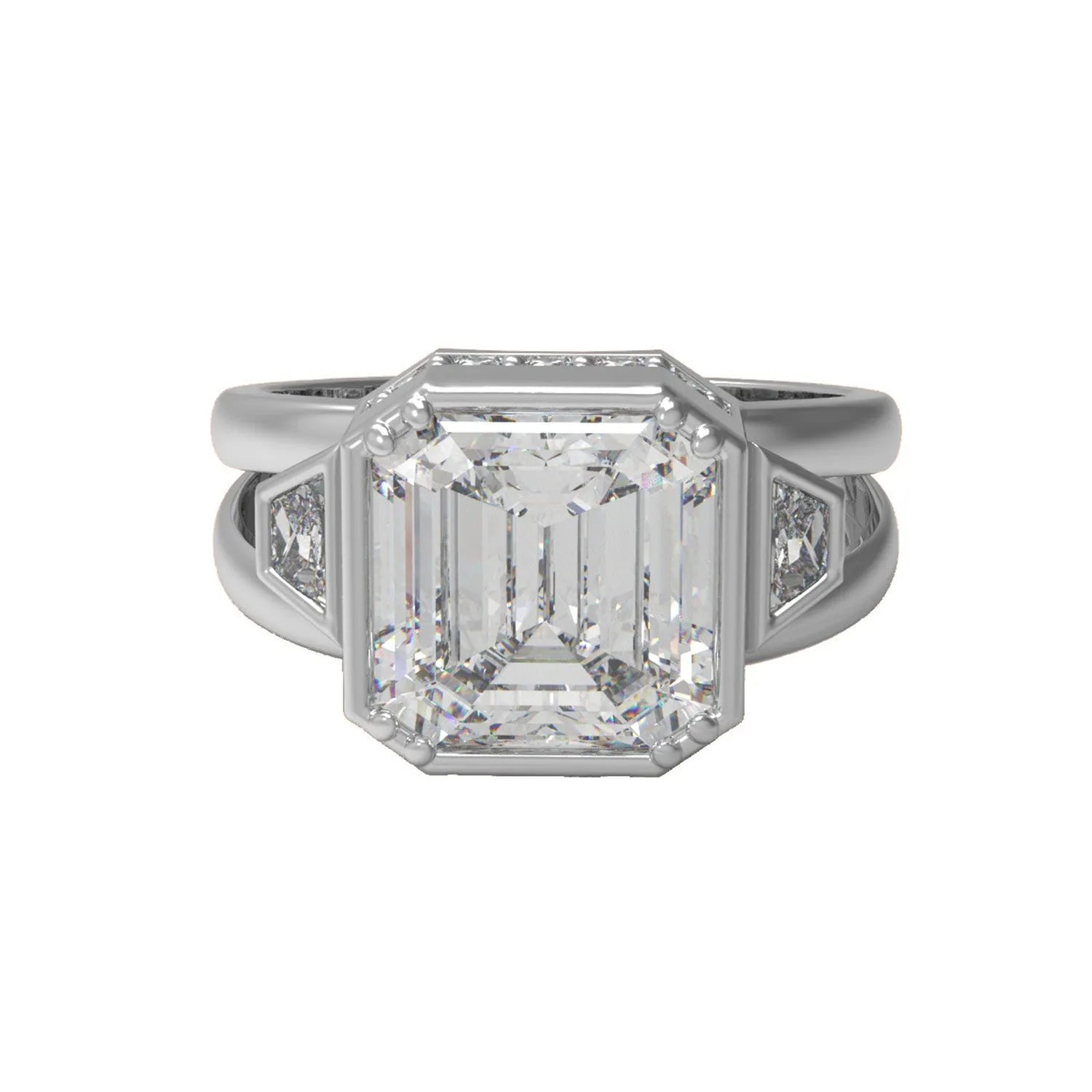5.64 Ctw Octagon Moissanite Diamond Ring 925 Sterling Silver Solitaire Ring