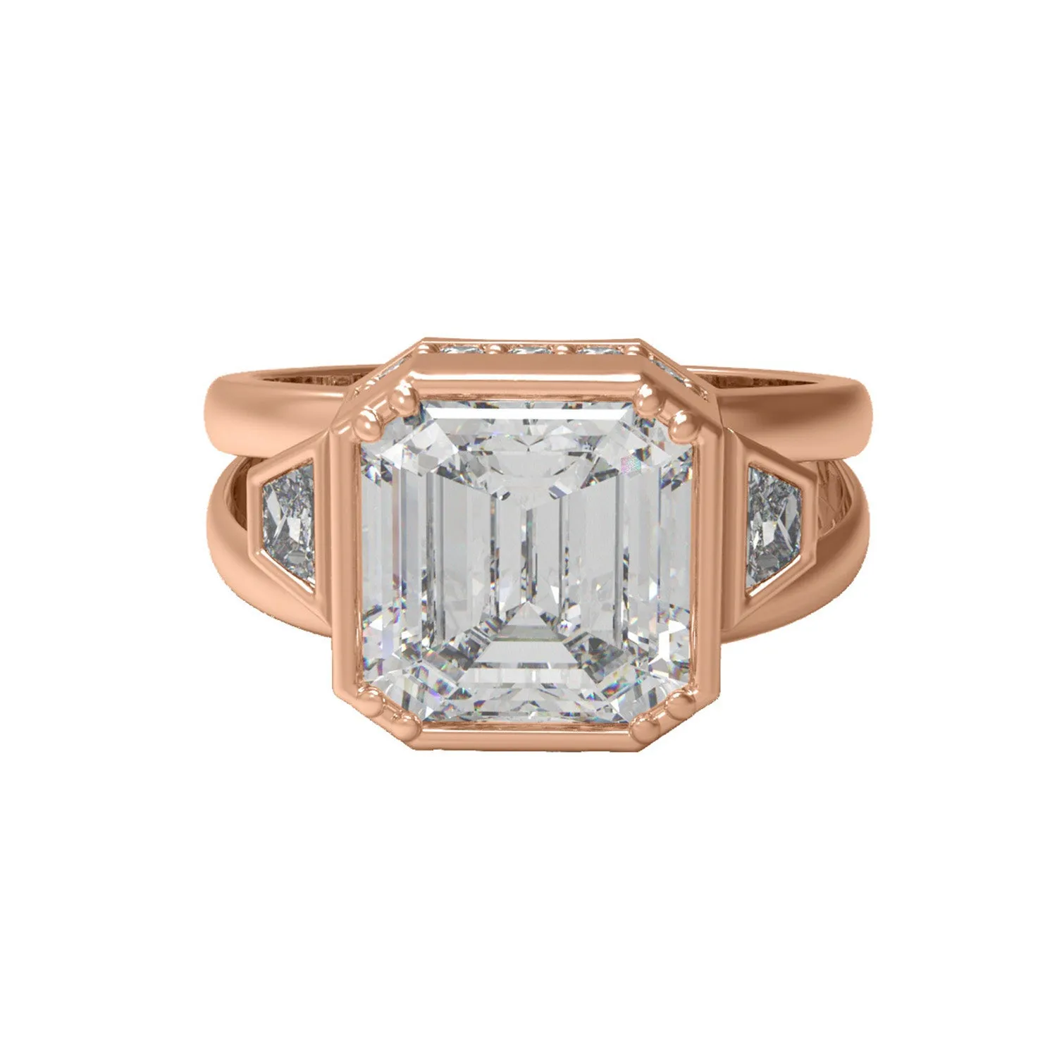 5.64 Ctw Octagon Moissanite Diamond Ring 925 Sterling Silver Solitaire Ring