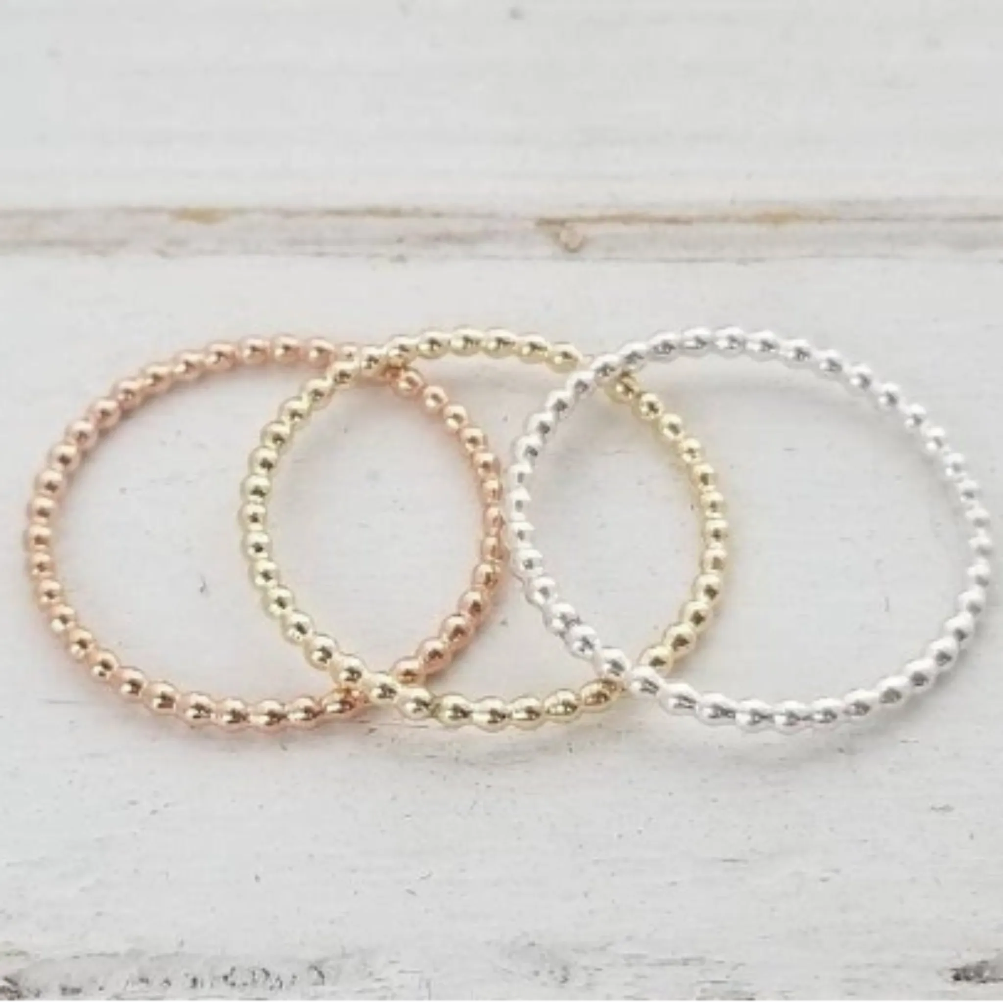 5pc 3mm Custom Name Stacking Ring Set - Sterling Silver