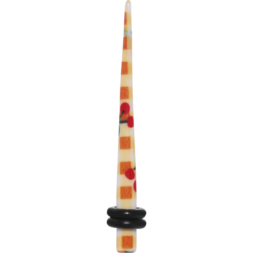 6 Gauge Plaid Cherry Acrylic Taper