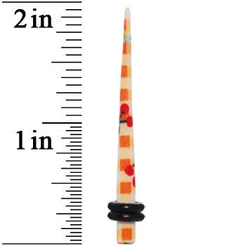 6 Gauge Plaid Cherry Acrylic Taper