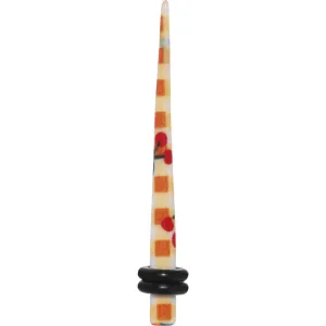 6 Gauge Plaid Cherry Acrylic Taper