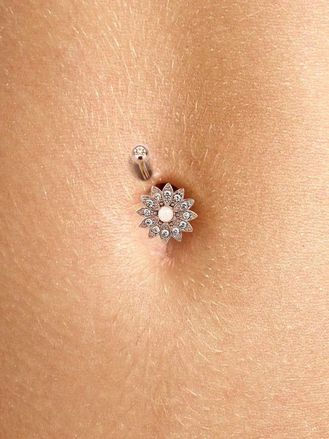 6 pcs 14G Stainless Steel Belly Button Rings Navel Curved Barbell Piercing
